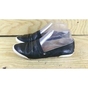 Frye Shoes Womens 6.5M Black Leather Melanie Slip On Loafers Flats